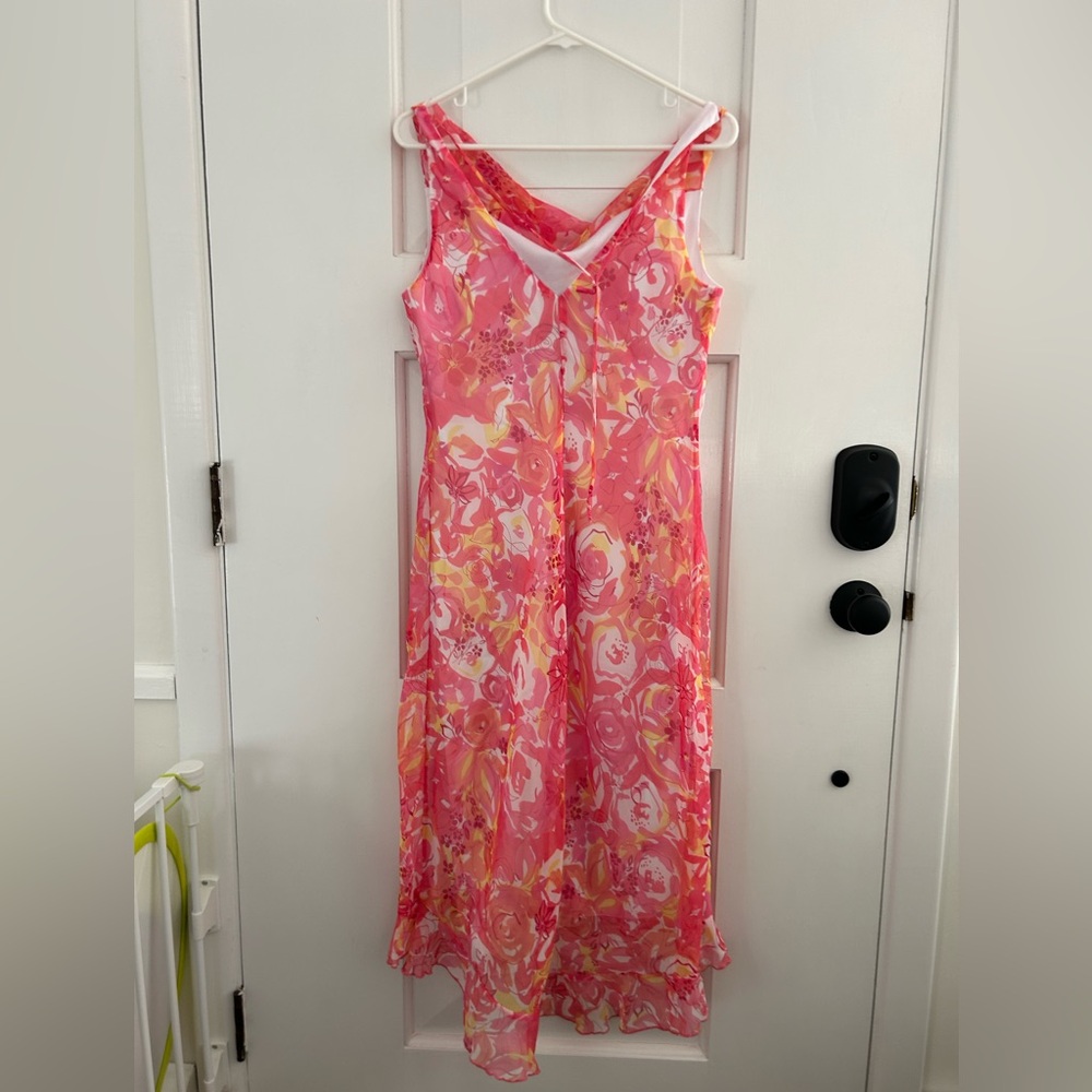 Y2K Pink Floral Dress Spring Summer Wedding Guest Dress - Picture 6 of 7